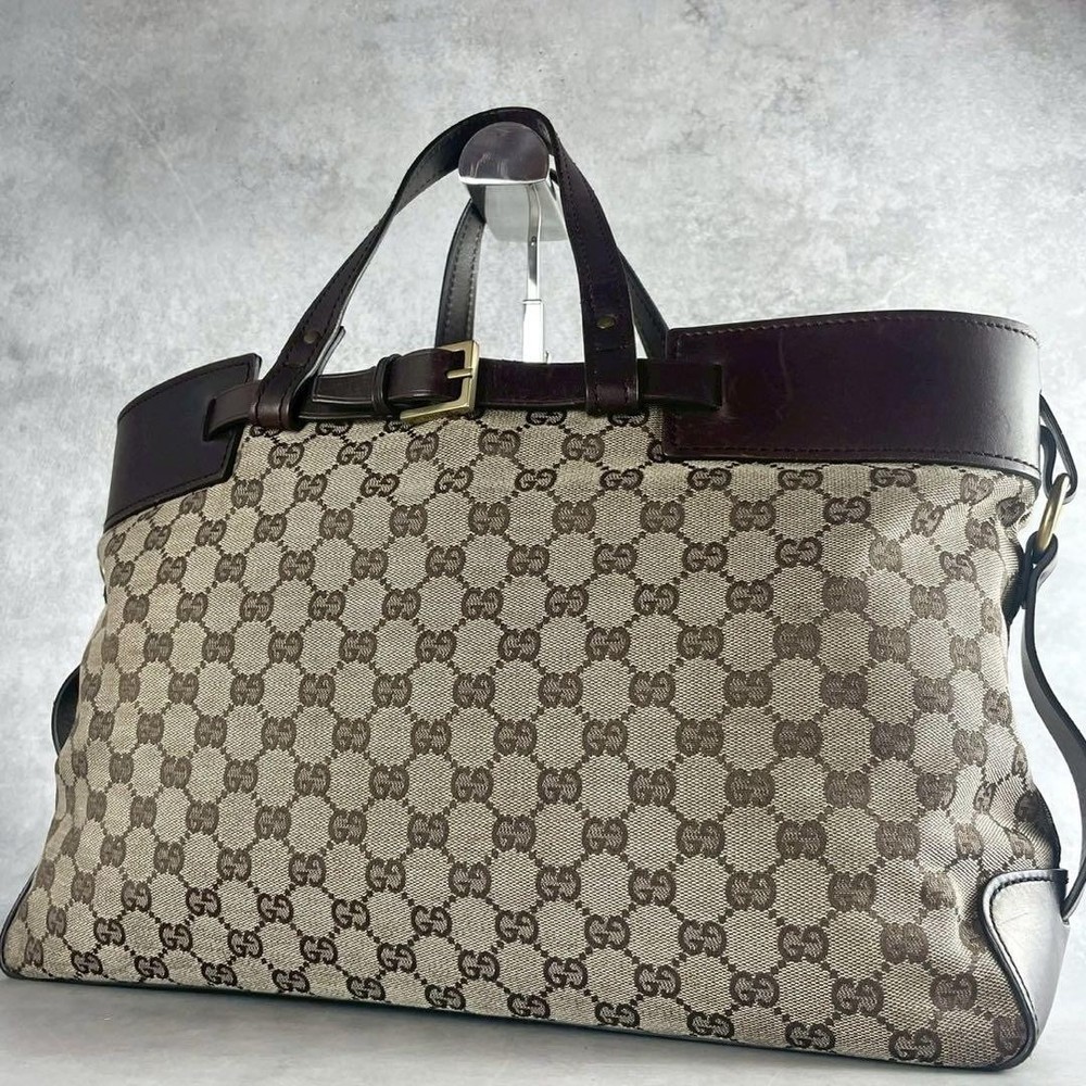 GUCCI GG Canvas Tote Bag Beige G0804468 Authentic Luxury Handbag