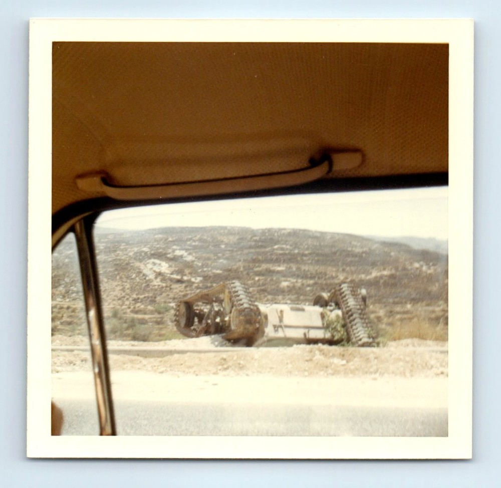 Old Vintage Square Color Photo ABSTRACT VIEW FROM CAR WINDOW SNAPSHOT PICTURE