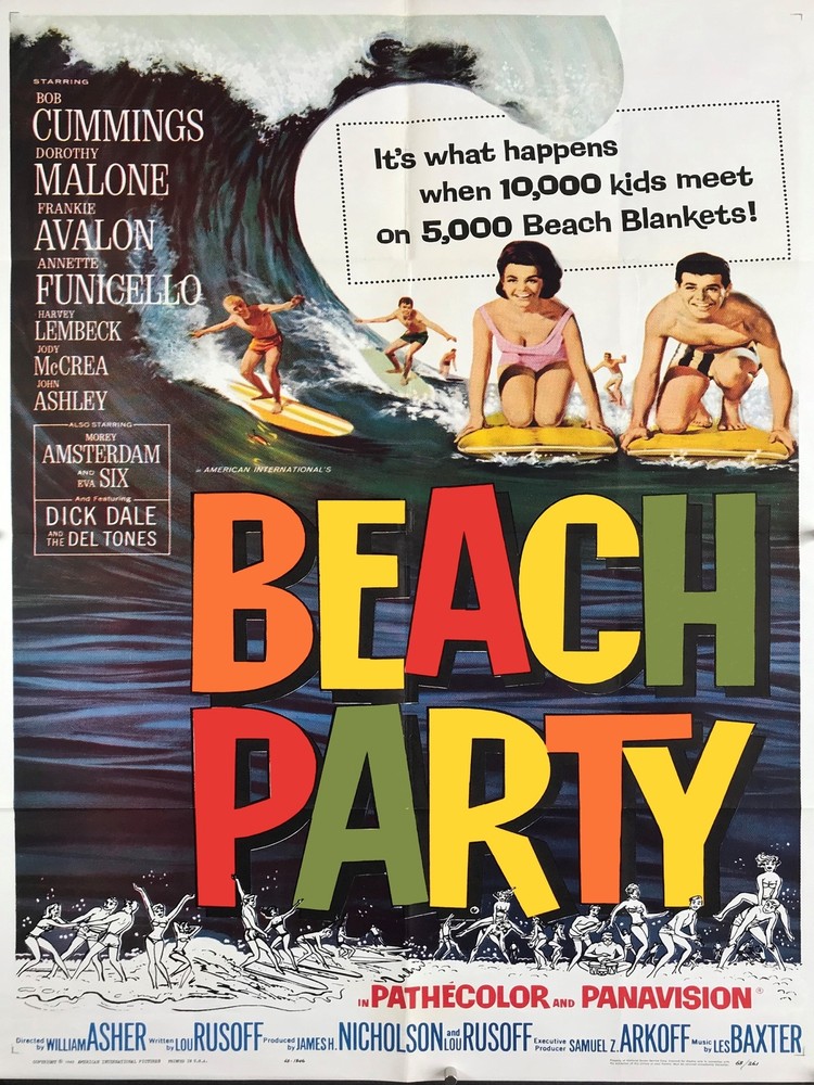 10702.Decorative Poster.Interior design.Home wall decor.Beach Party retro movie