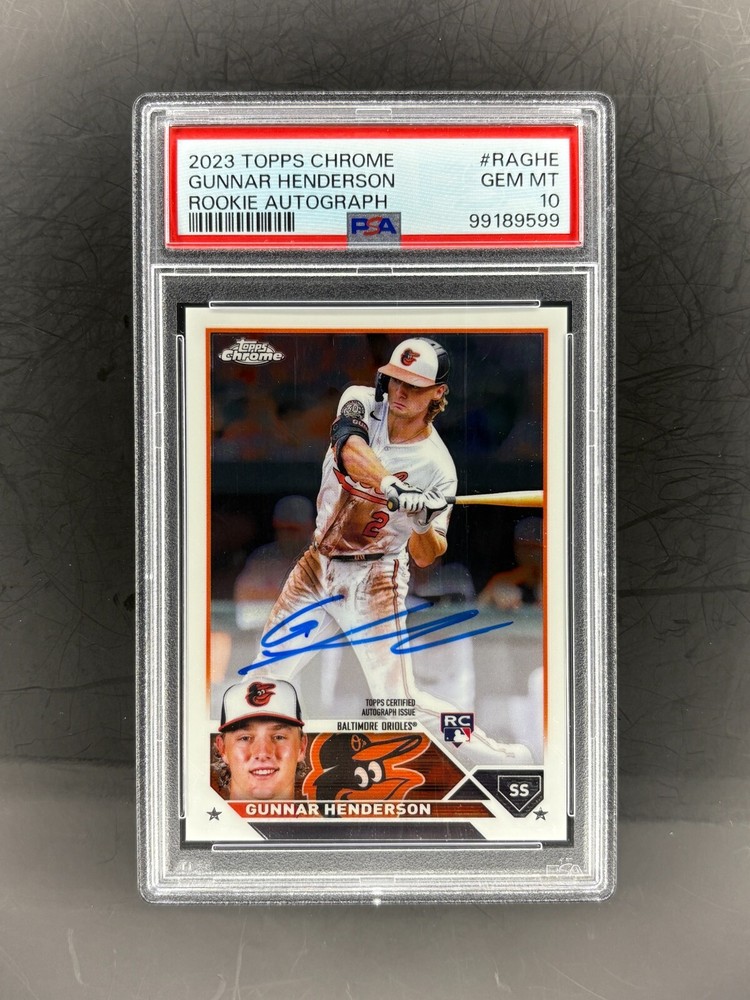 2023 Topps Chrome Gunnar Henderson #RA-GHE Auto PSA 10 RC RARE POP 20 LOW PRINT