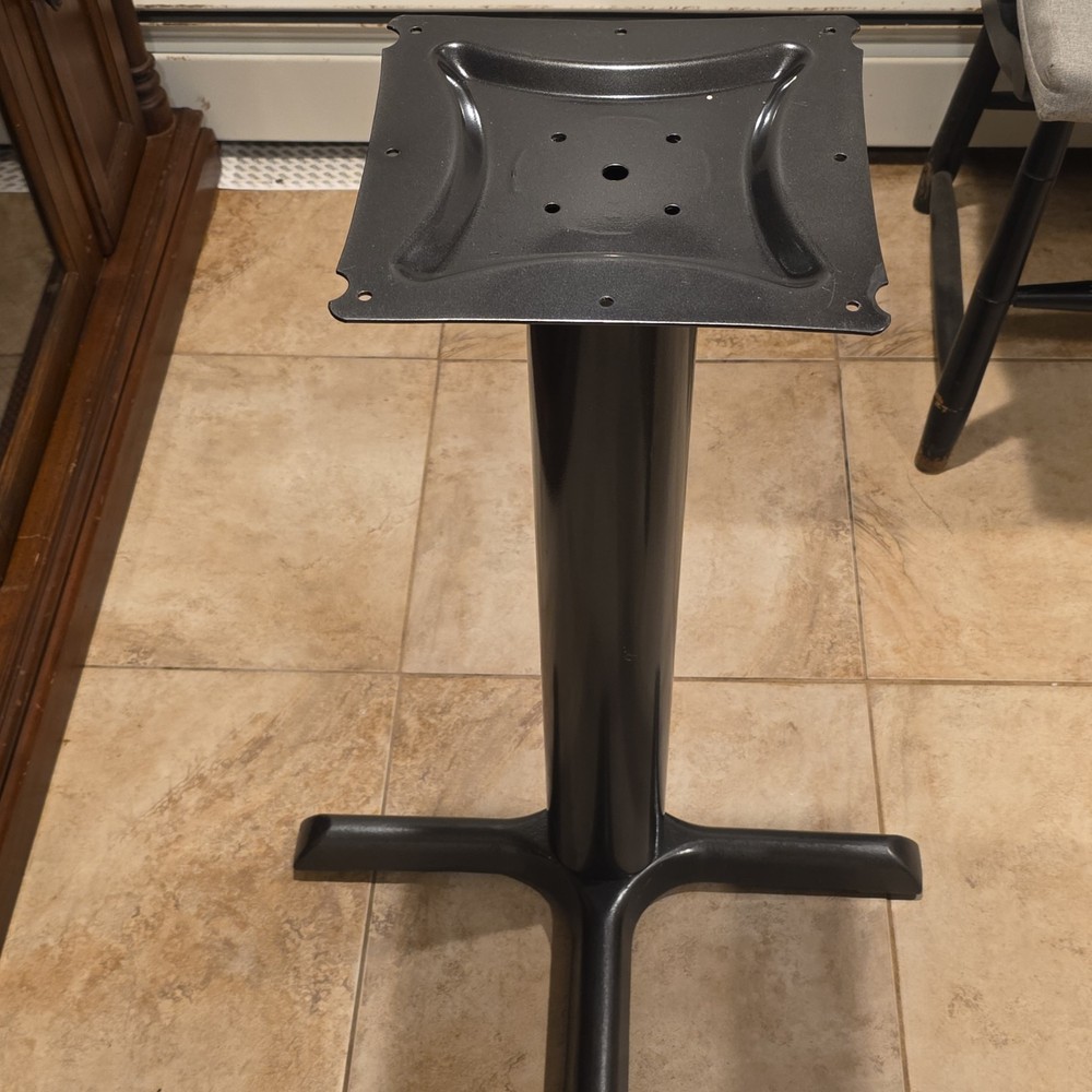 Black Metal Rectangular Table Base with Cross Foot for Indoor Use