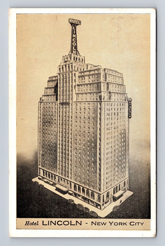 New York City NY-Hotel Lincoln , Vintage c1940 Postcard