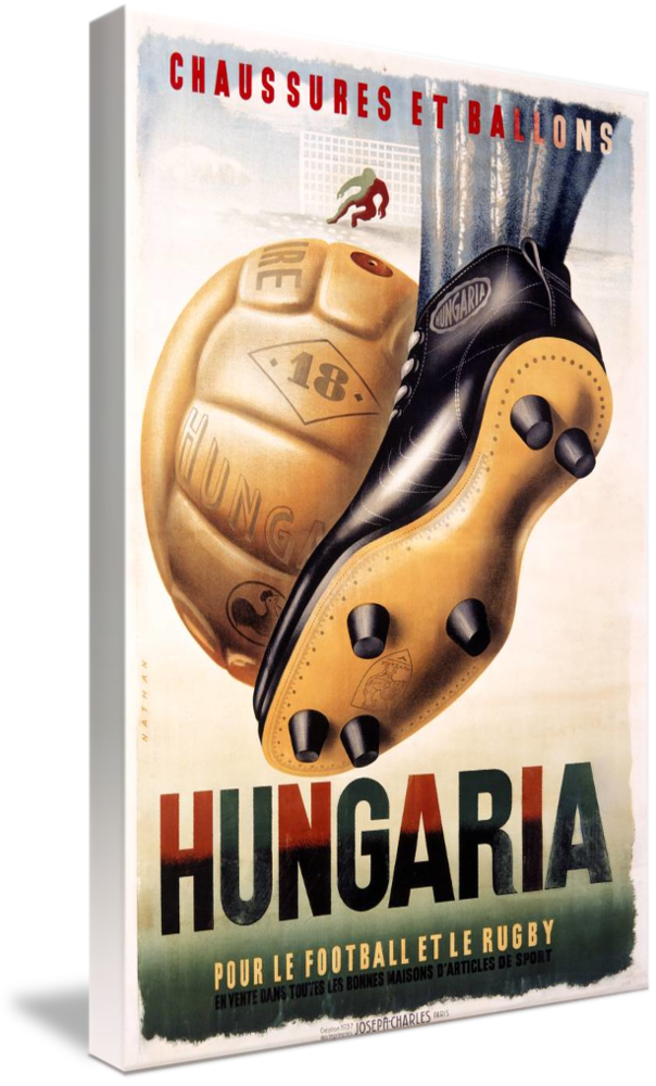 Canvas Art - Hungary Football Rugby Vintage Advertisement,