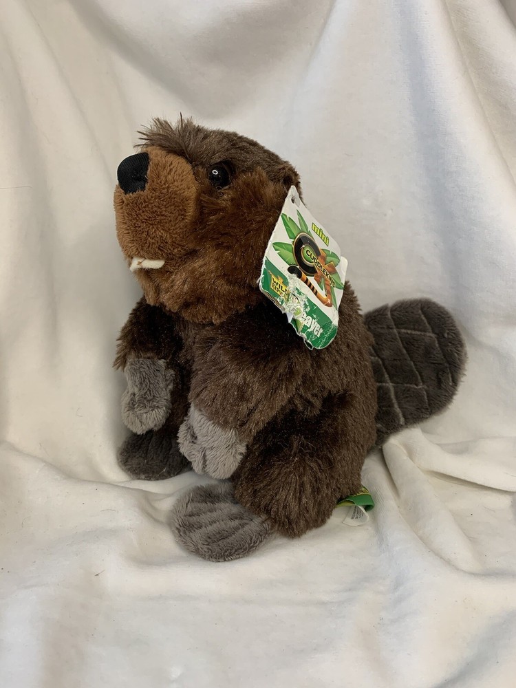 Wild Republic 8 Inch Standing Beaver Plush Stuffed Animal Brown Gray Cuddly Toy