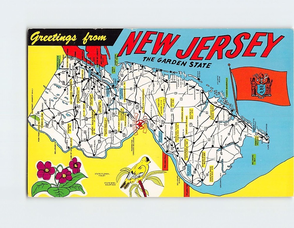 Postcard The Garden State New Jersey USA