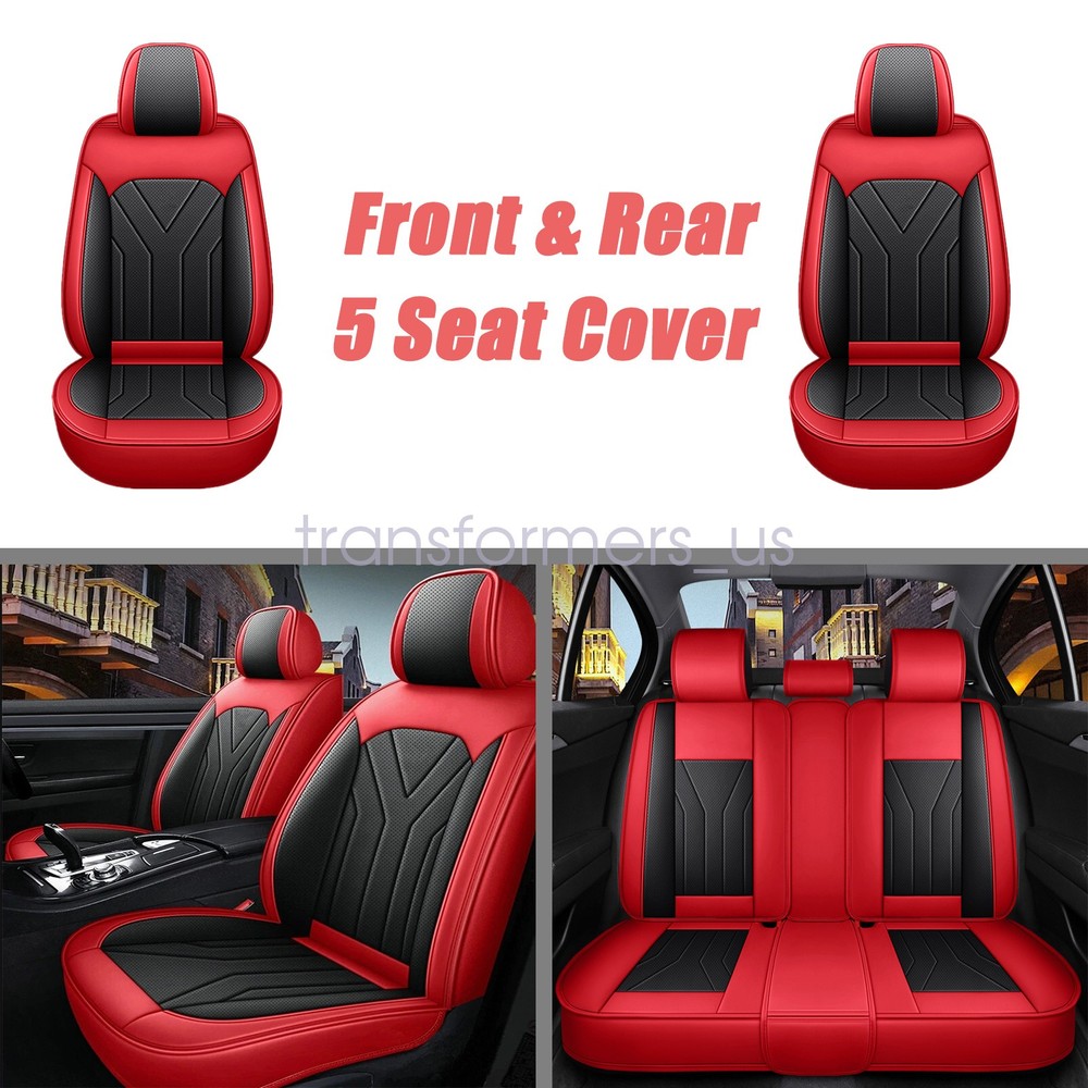 For Dodge Ram 1500 2500 3500 Car 5 Seat Covers Full Set Pad PU Leather Cushion