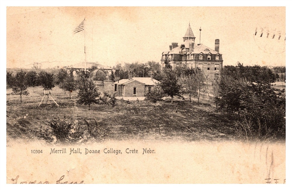Merrill Hall Doane College Crete NE C1905 Postcard AG6