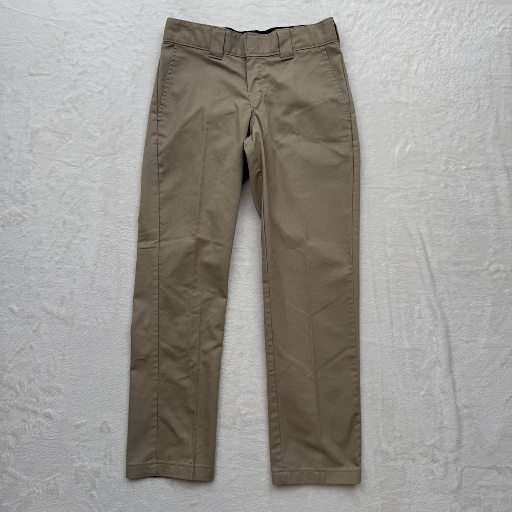 Dickies Slim Taper Mens 30x28 Khaki Flex Twill Workwear Pants Chino