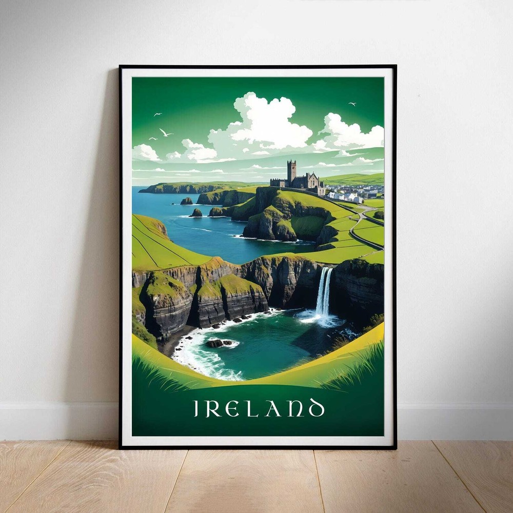 Ireland Travel Poster Wall Art Instant Hanging Decor New Home Gift
