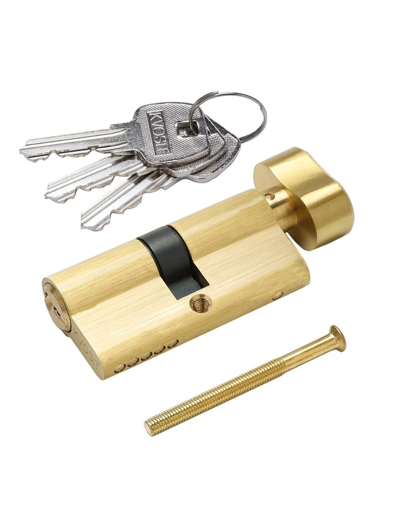 Solid Brass Lock Cylinder 3 Brass Keys 63mm Andersen Storm