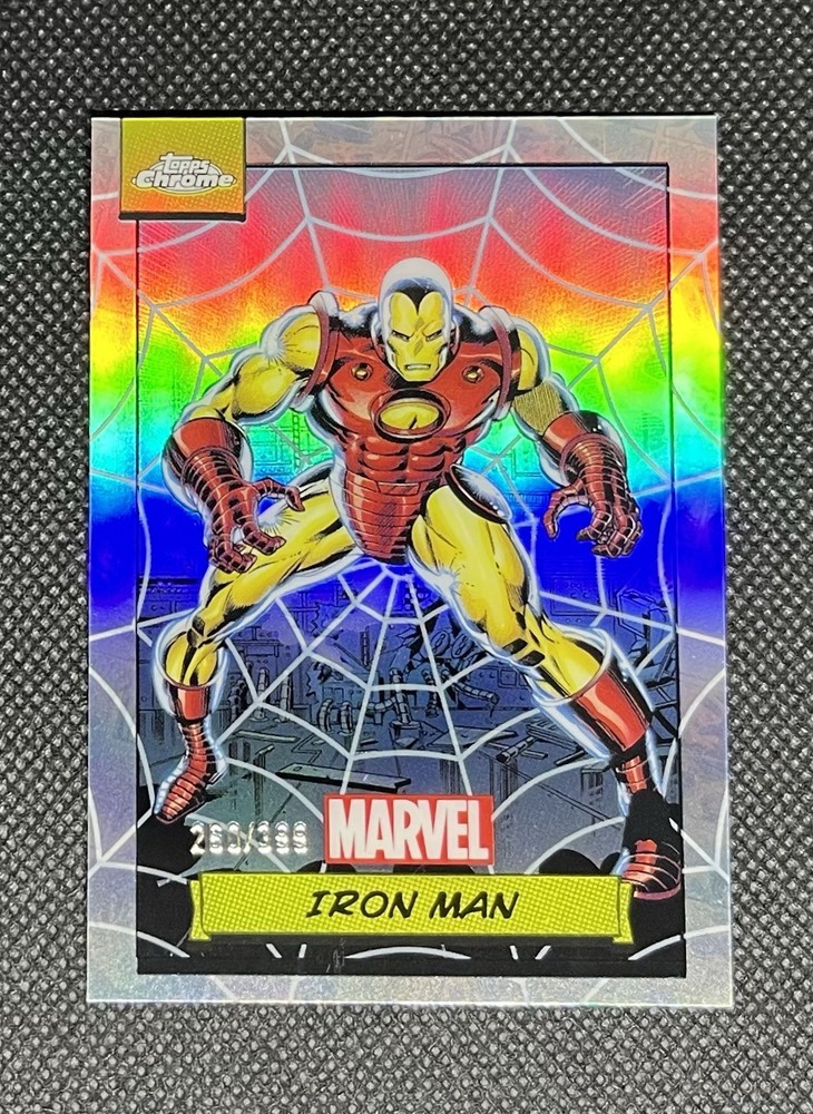 Iron Man 2024 Marvel Topps Chrome Spider Web Refractor /399