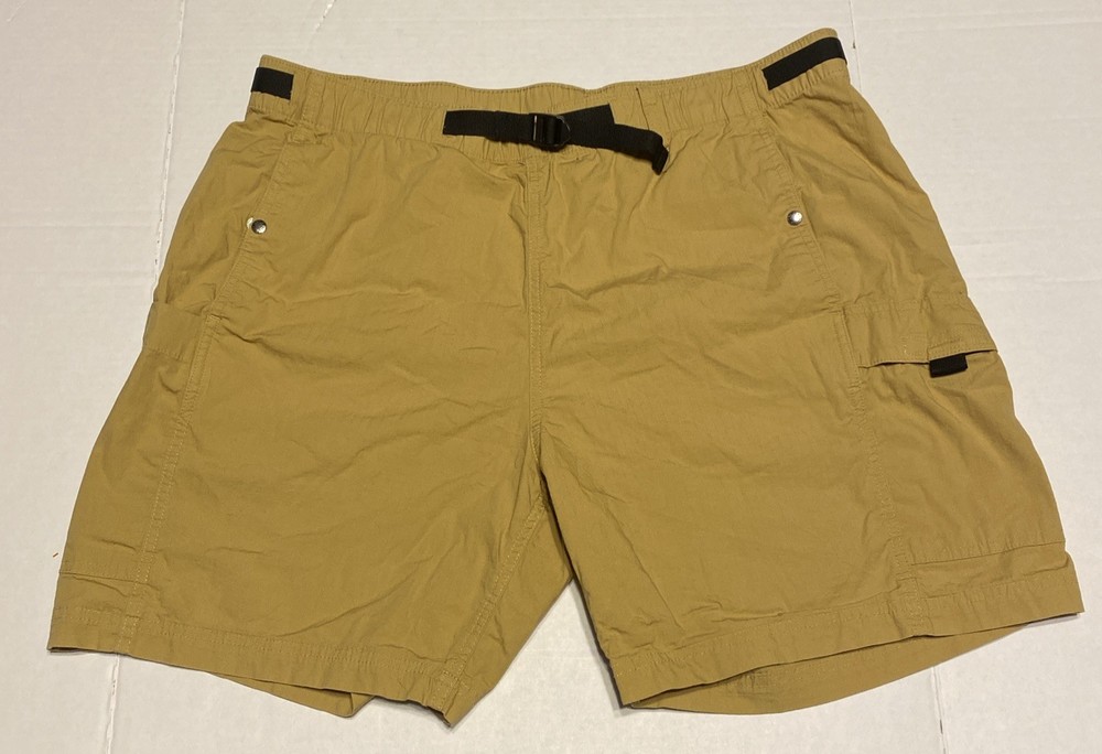 The North Face Easy Cargo Shorts Mens XL Ripstop Belt Antelope Tan Black Hiking