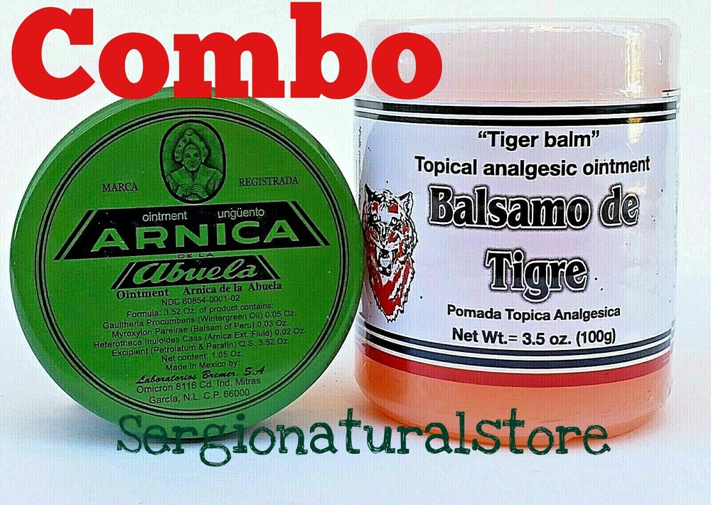 (1) Pomada Balsamo de Tigre 3.5 oz. each + (1) Arnica de la Abuela 30 grs each-image