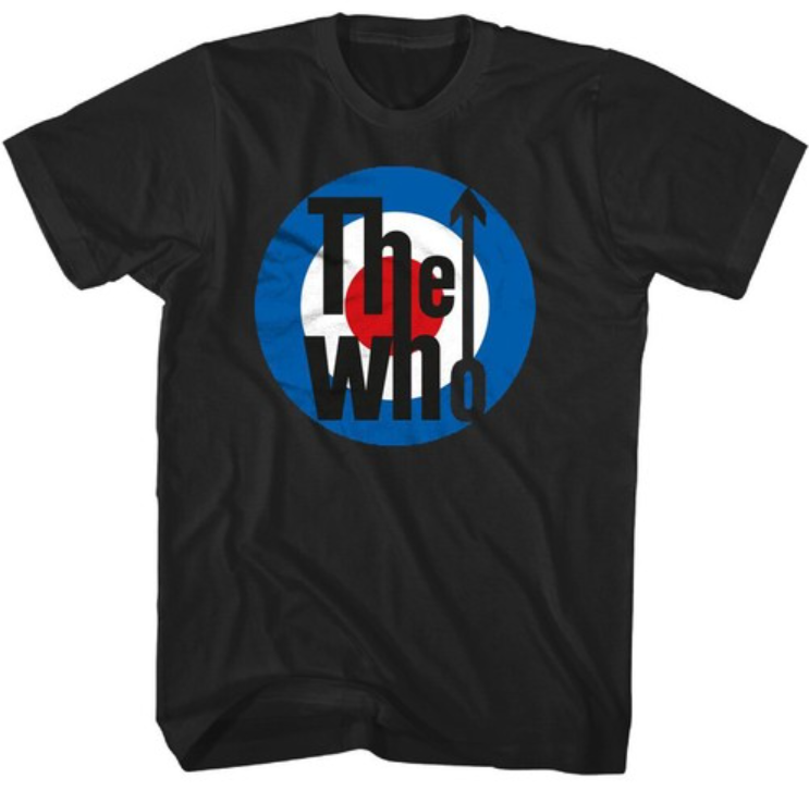 The Who Target Logo Shirt, Men's Black Graphic Tee, Classic Rock Band