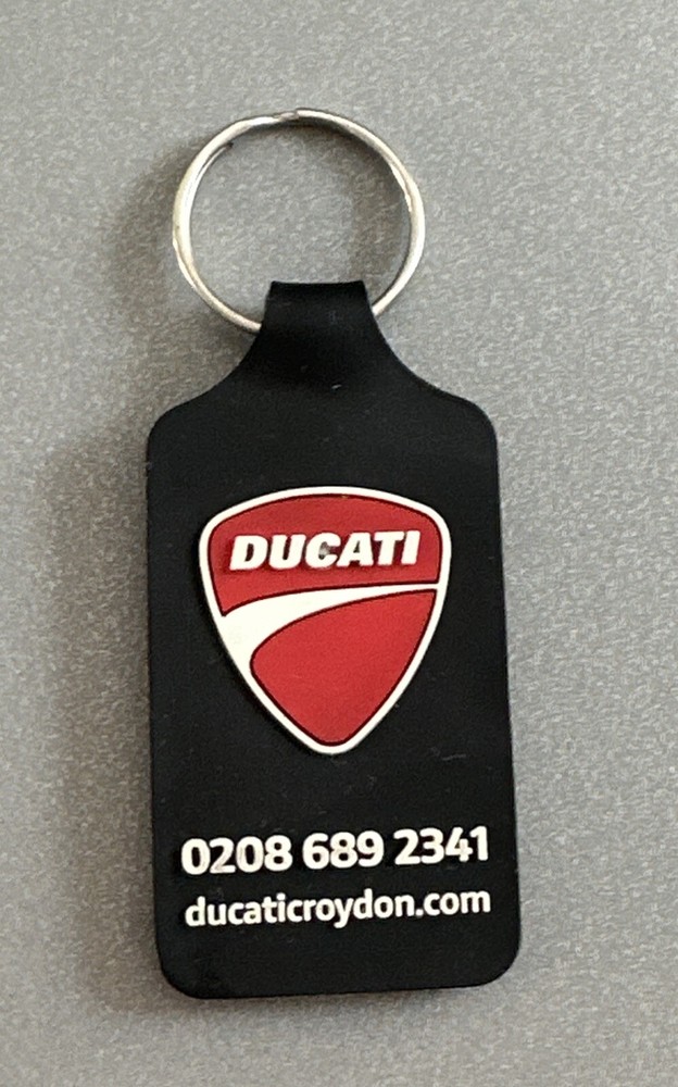 GENUINE DUCATI MAIN DEALER MOTOR BIKE KEY FOB KEY RING RUBBER CROYDON