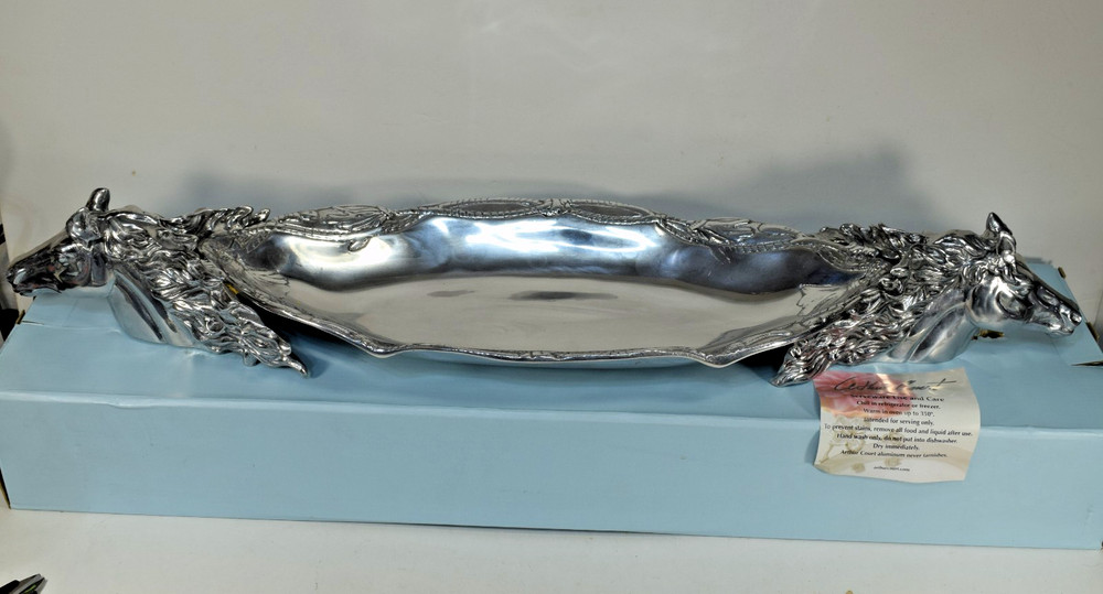 Arthur Court Horse Head Centerpiece Tray Aluminum Hollowware