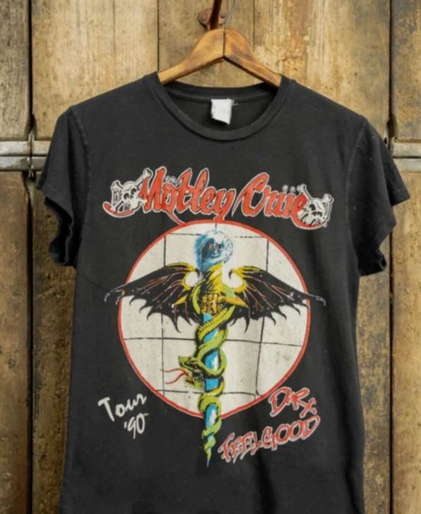Motley Crue Tour 90 Black Short Sleeve Cotton T-shirt S-5XL Reprint