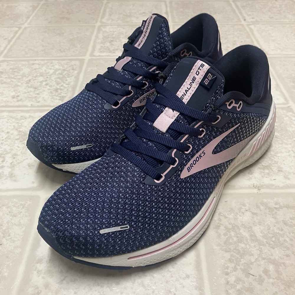 Brooks Womens Adrenaline GTS 22 Shoes Blue Sneakers Running Athletic Size 10 B