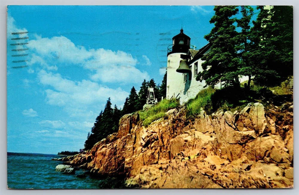 Bass Harbor Light Acadia National Park Mt Desert Island ME Postcard C1960 G20-image