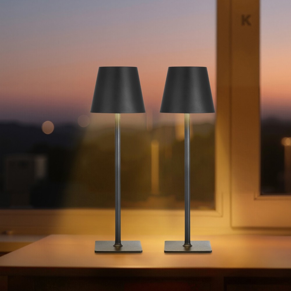 Cordless Table Lamp,2-Pack,5200mAh Built-in Rechargeable Battery Desk Lamp,3 Col