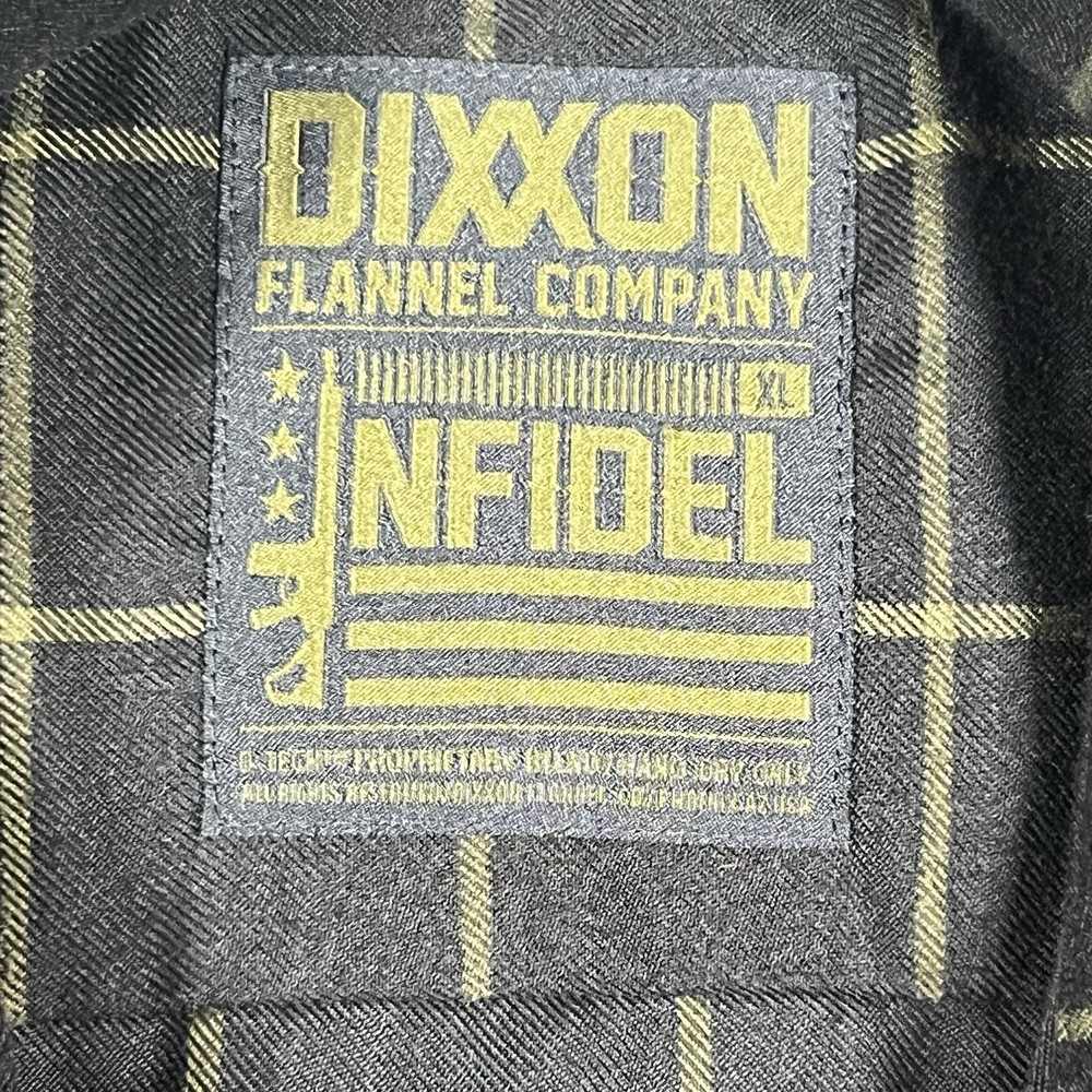 Dixxon Infidel Men's XL Gray Check Long Sleeve Button-Up Shirt Pockets
