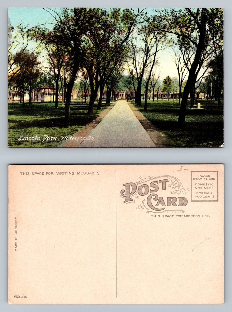 Waterloo, IA-Iowa, Lincoln Park Tree Lined Path Vintage Postcard