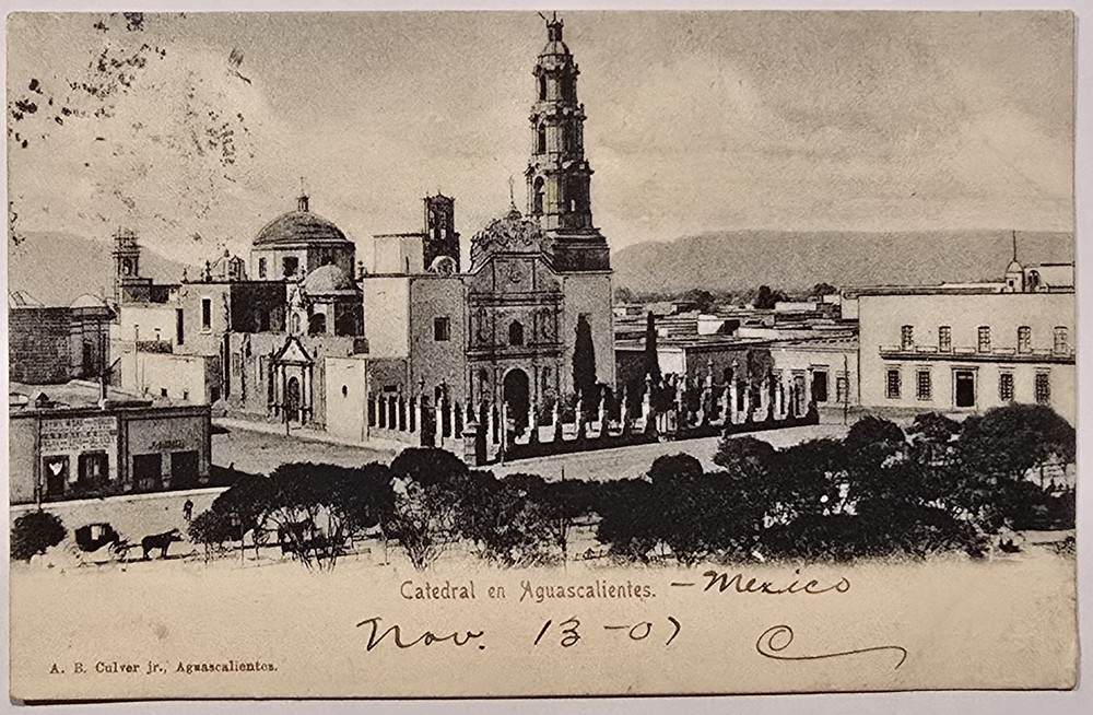 Vintage 1907 Postmarked Aguascalientes Mexico Postcard Cathedral
