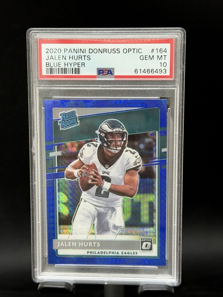 2020 Donruss Optic Jalen Hurts Blue Hyper Rated Rookie PSA 10 Gem Mint RC