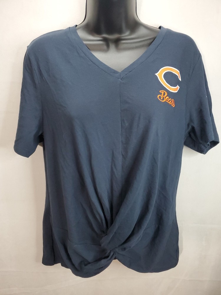 Chicago Bears T-shirt Women's Size Large NFL Team Apparel Knotted Twisted