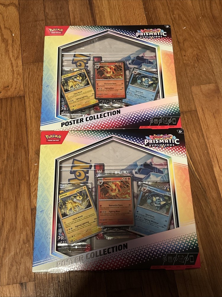 Pokemon TCG Prismatic Evolutions Poster Collection Box Sealed Lot Of 2