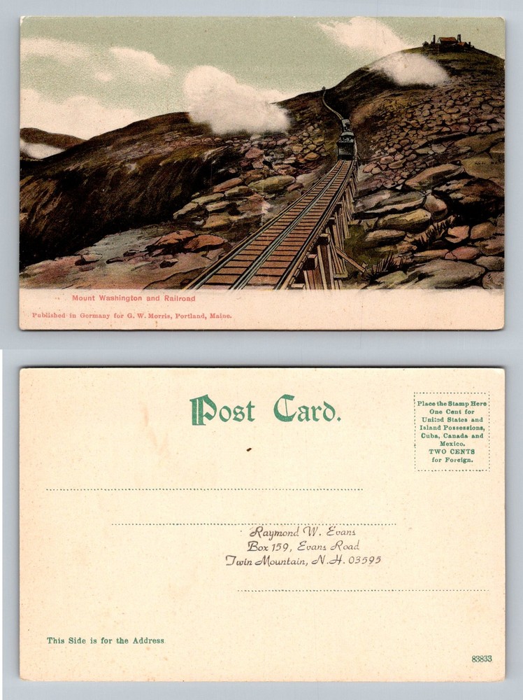 Mount Washington, NH-New Hampshire, Cog Railway Summit Grade Vintage Postcard