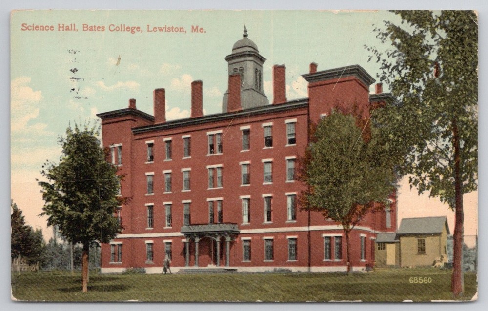 Science Hall Bates College Lewiston Maine Postcard 1917 Posted P&C