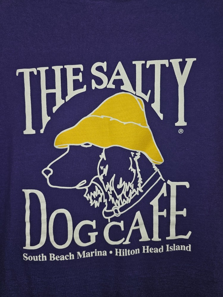 Salty Dog Cafe Hilton Head NC Medium Mens Purple Double-sided Graphic Logo Tee