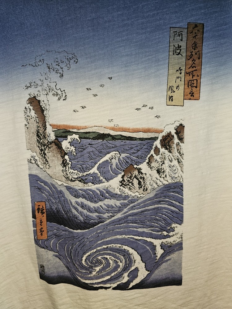 Uniqlo X Boston Fine Arts Museum Large Mens Blue Graphic Logo Short Sleeve Tee