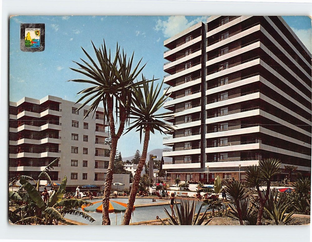 Postcard Swimming pool La Nogalera Torremolinos Spain