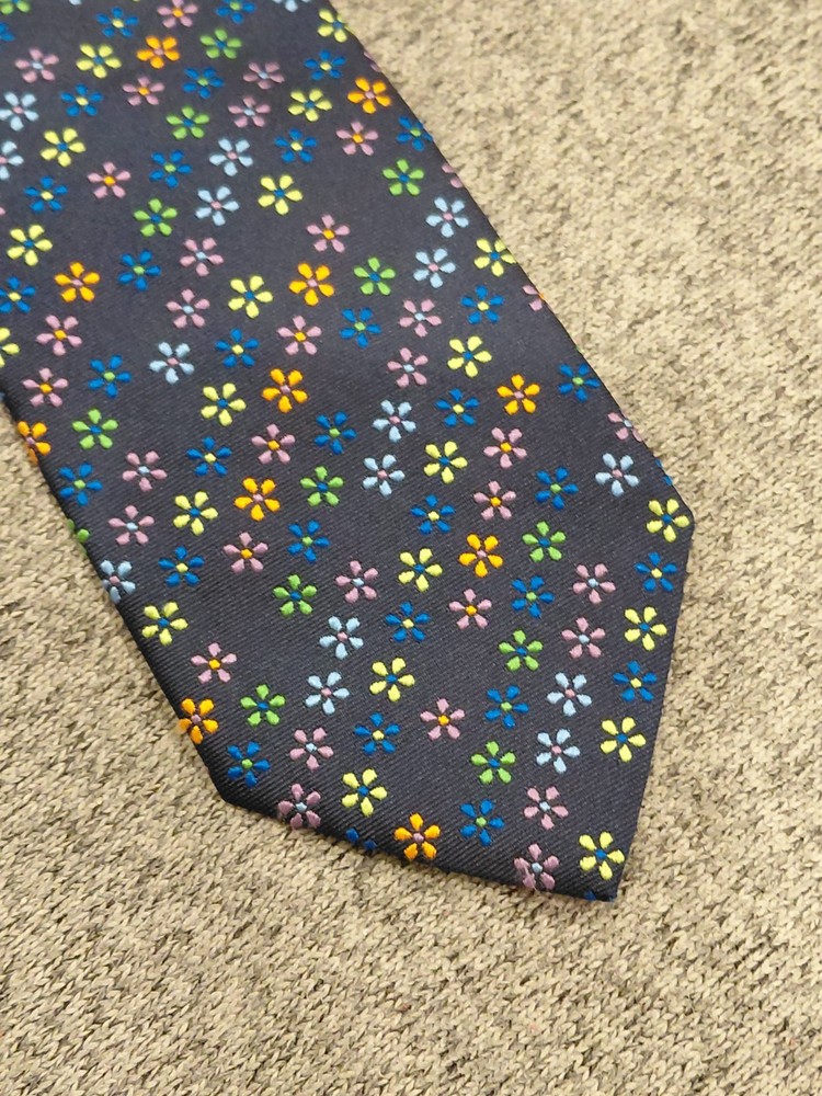 Mens Brooks Brothers Tie,  Dk Blue & Flowers, FREE SHIPPING  (USA ONLY!)