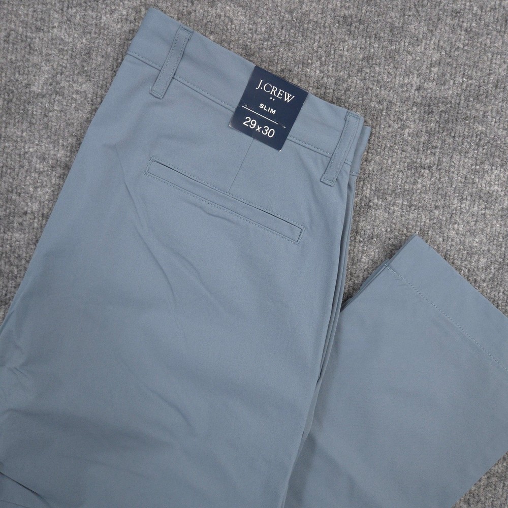 J Crew Tech Pants Mens 29X30 Blue Slim Chino Performance Golf Casual Stretch NEW