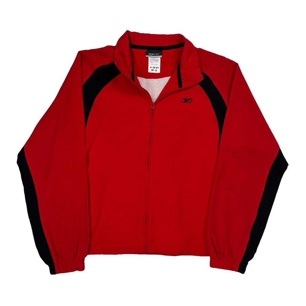 Reebok Track Jacket - Large Red Polyester