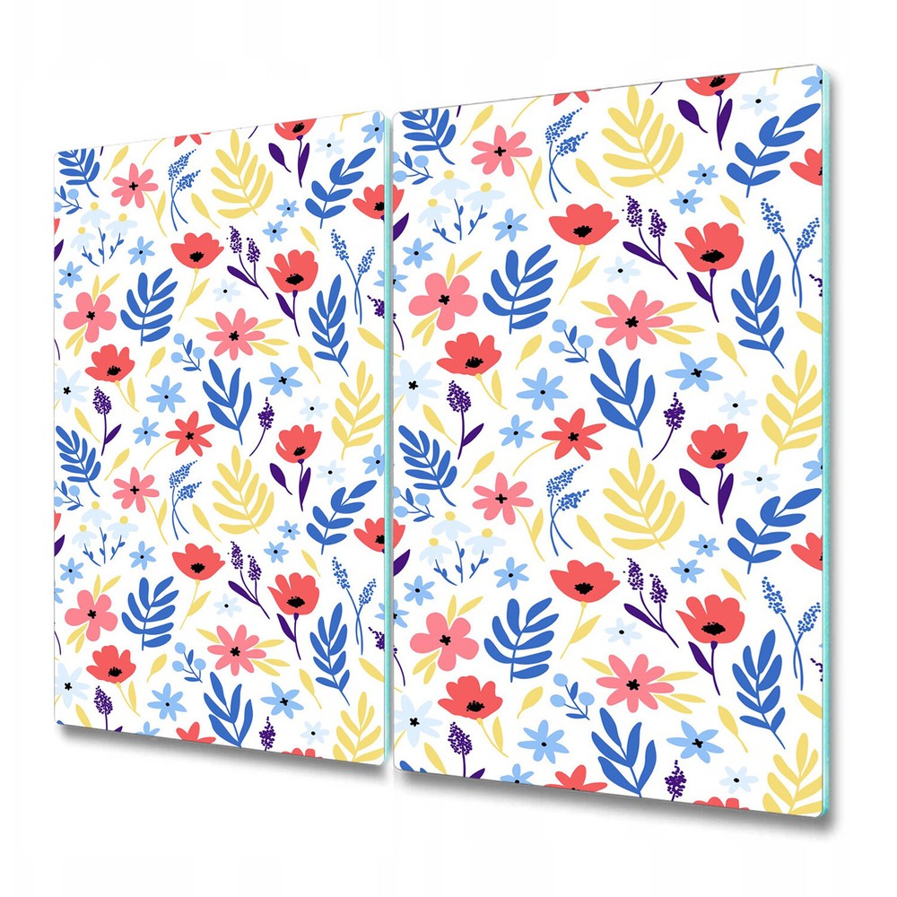 Tempered Glass Induction Ceramic Hob Cover Cold Flowers Floral white 2x30x52