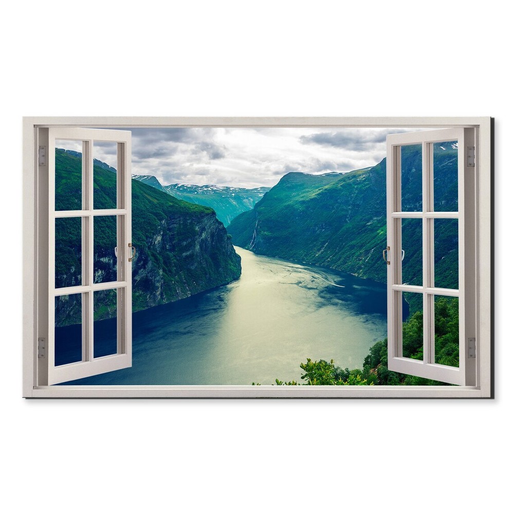 The Geirangerfjord Sunnmore Window View Wall Art Canvas Unframed Print Art