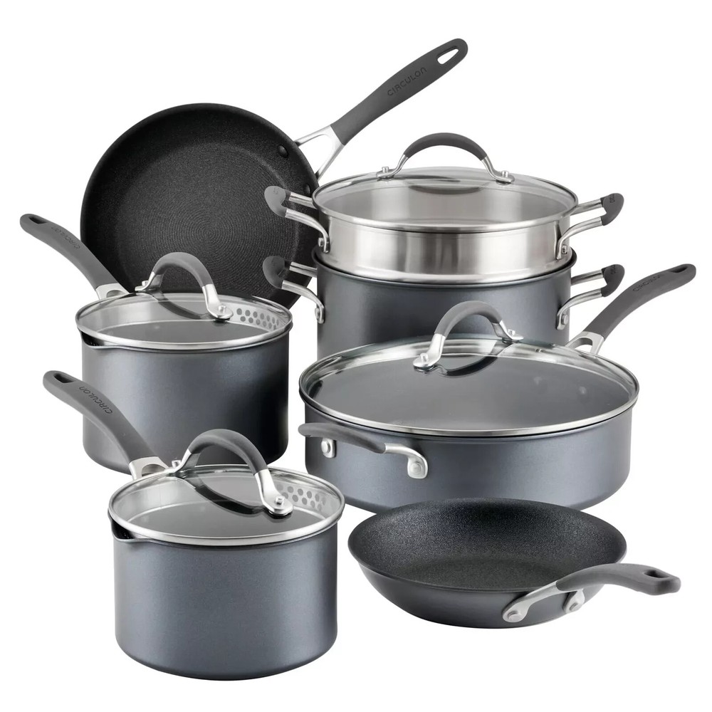 Circulon 11 Piece Non-Stick Cookware Set, A1 Series Scratchdefense, Aluminum NEW