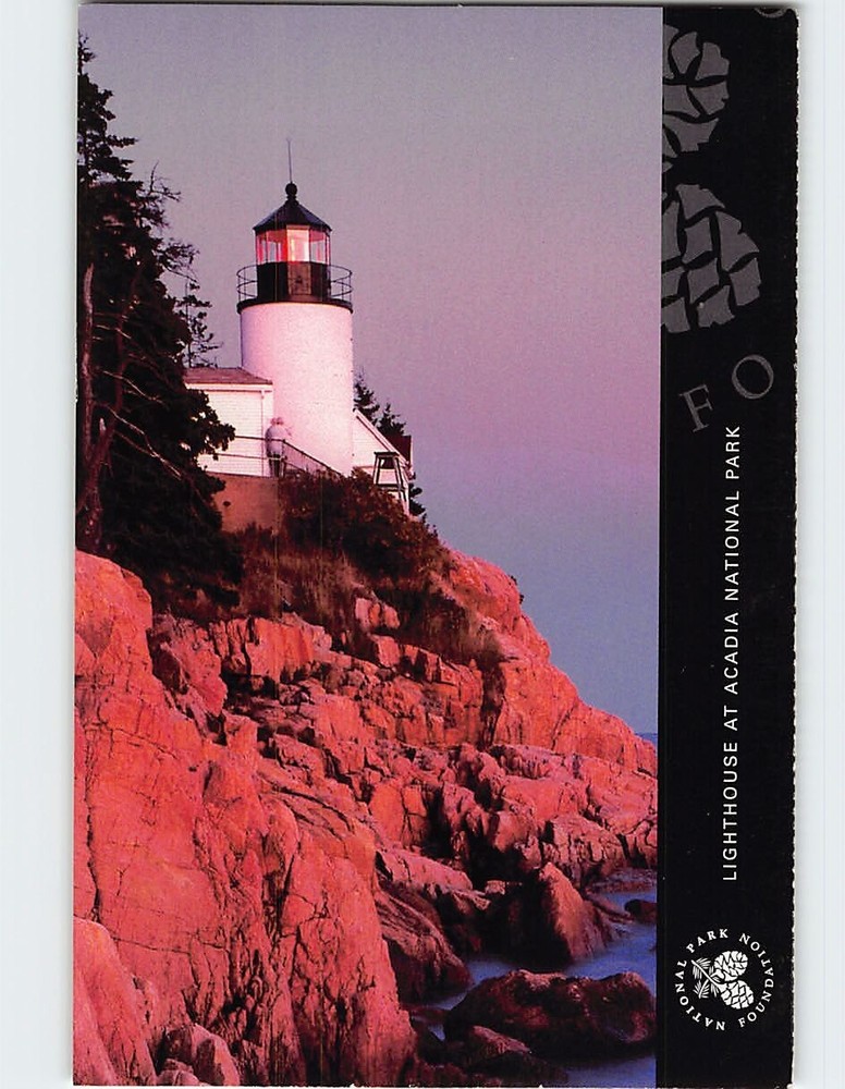Postcard Lighthouse At Acadia National Park Bass Harbor Maine USA-image