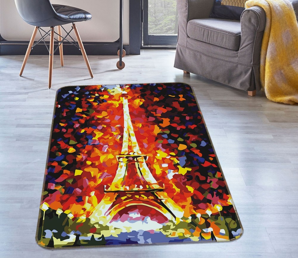 3D Eiffel Tower Painting ZHUC282 Game Non Slip Carpet Mat Photo Carpet Amy