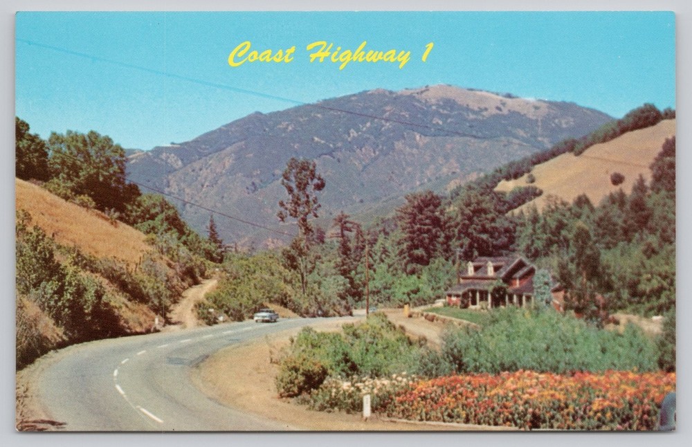 Vintage California Coast Highway 1 Scenic Road Photo Postcard Mike Roberts