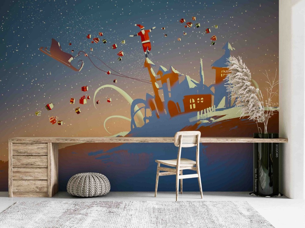 3D Christmas Illustration Wall Murals Wallpaper Murals Wall Sticker