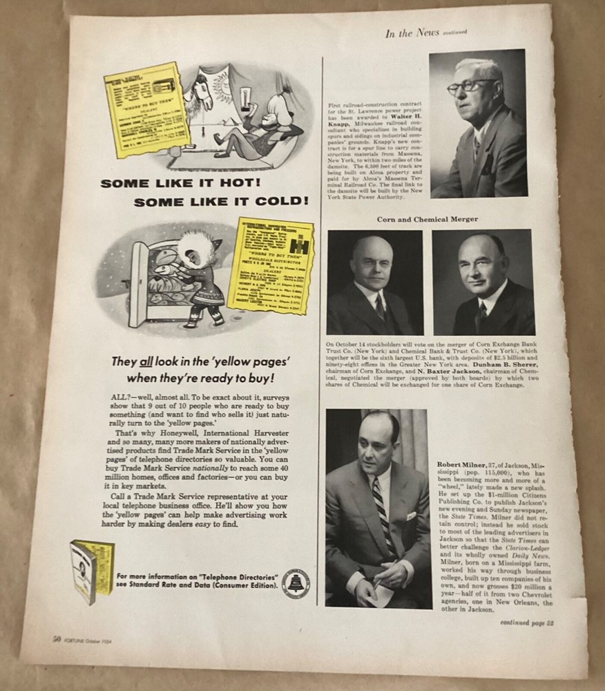 Bell telephone print ad 1954 vintage 1950s art illustration Some Like it Hot