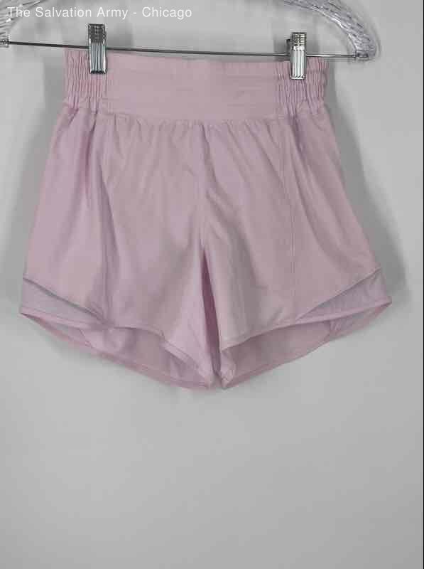 Lululemon Womens Pink Elastic Waist Pull-On Activewear Athletic Shorts Size 4