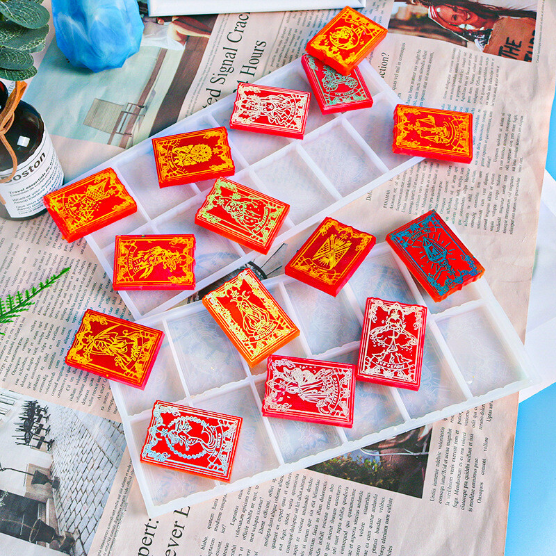 24-Piece Silicone Epoxy Resin Molds for DIY Tarot Cards and Decorative Crafts