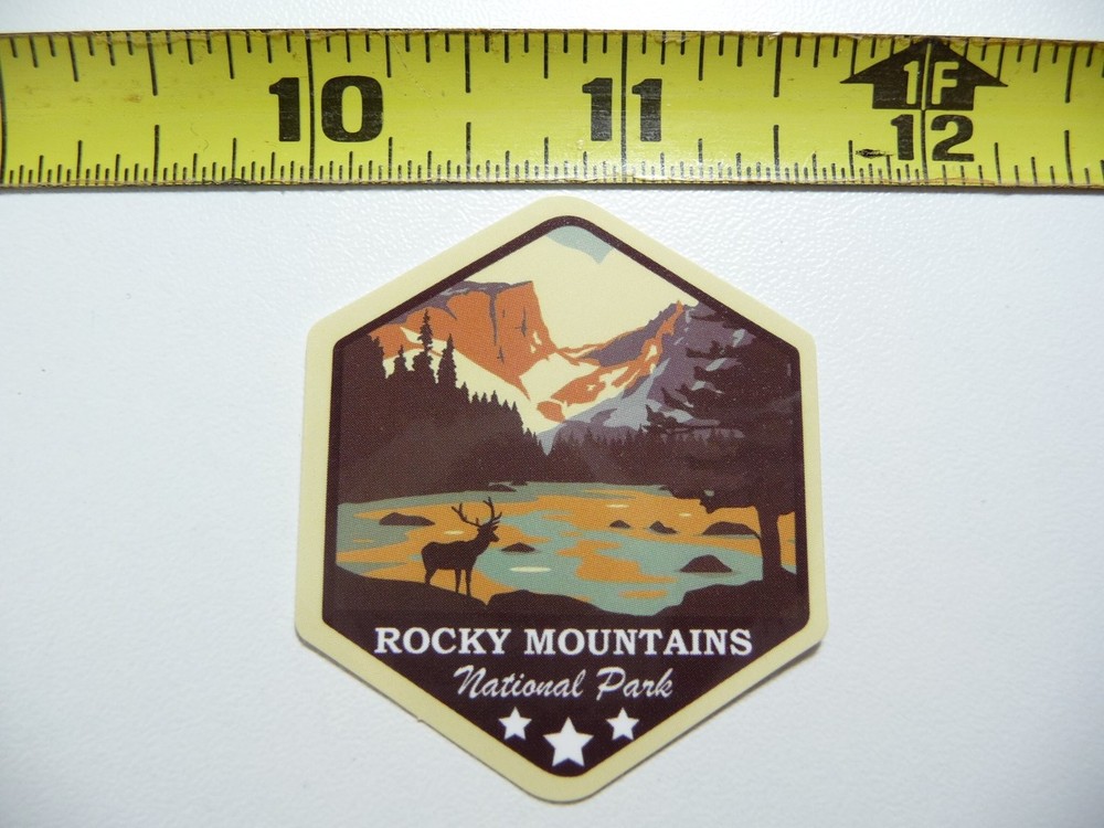 Rocky Mountains National Park glossy NPS decal sticker for vacations and travel