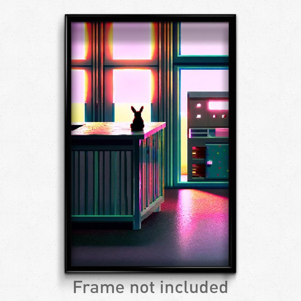 Pixel Art Poster - Lonely Hutch (8 Bit Psychedelic Trippy Video Game Print)